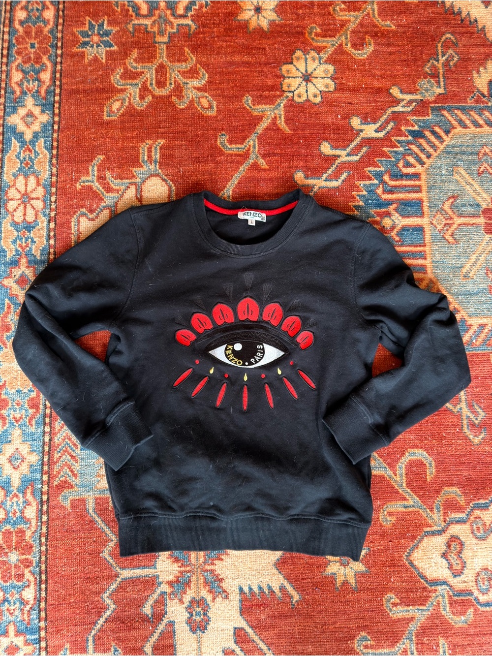 Kenzo Black Sweatshirt with Red Trim